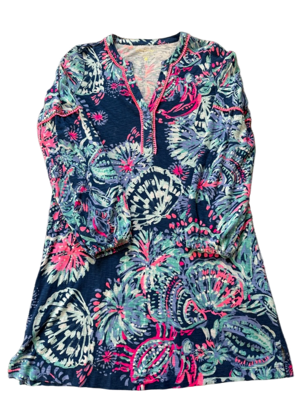 Lilly Pulitzer pink /blue beachy knit dress sz XS